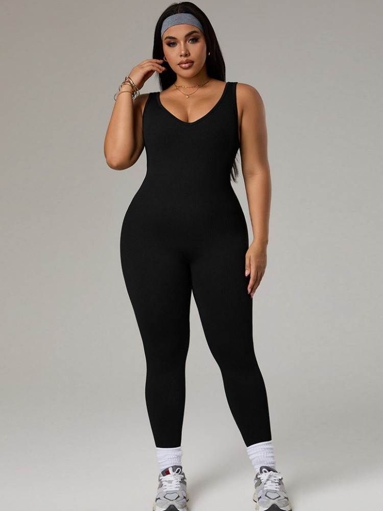 Plus Size Women's Tracksuit Gy - огляд і ціна Yoga Fitness Jumpsuit