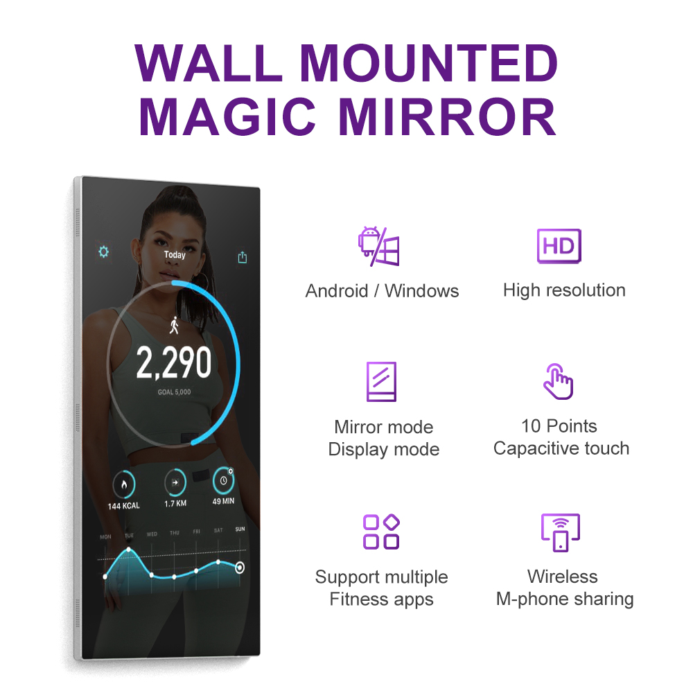 Wall Mounted Interactive Mirro - огляд і ціна Yoga Fitness App